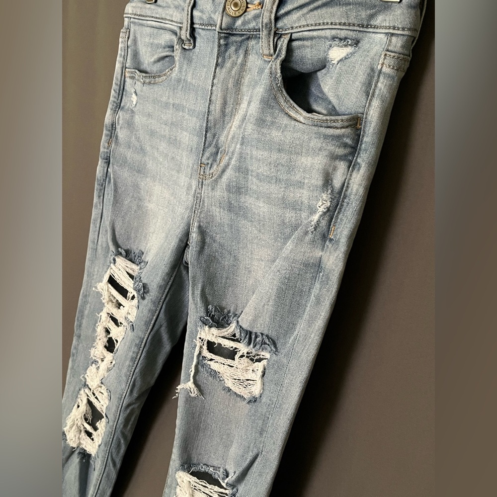American Eagle Ne(x)t Level Stretch Distressed Skinny Jeans 6 - Picture 2 of 8